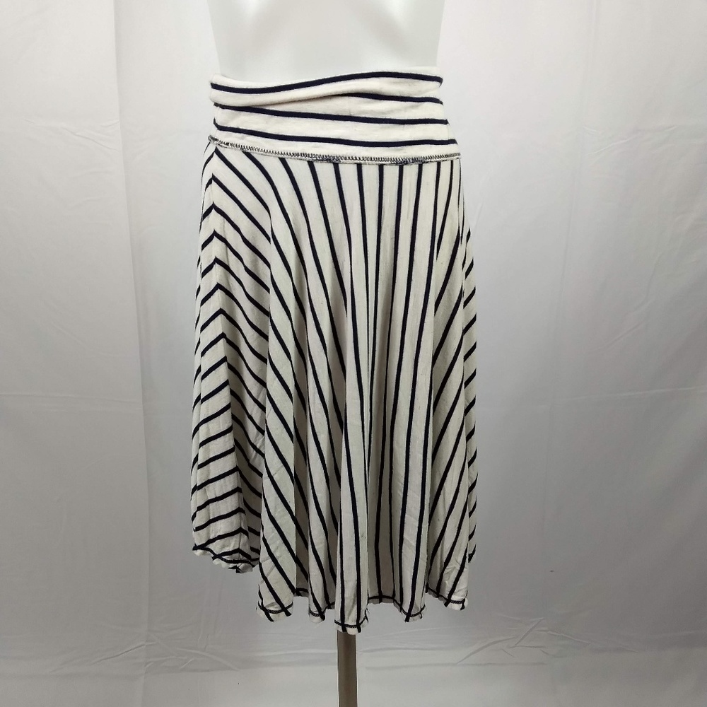 Max Studio SZ Small Ivory Black Striped Skirt EUC - Picture 1 of 6